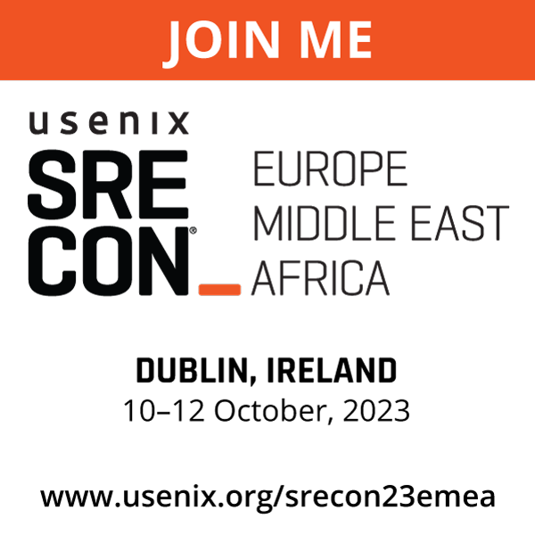 Join Me at SREcon23 Europe/Middle East/Africa button